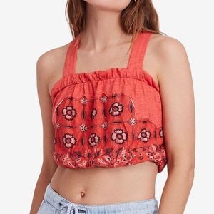Free People Love Life Blouson Cropped Top